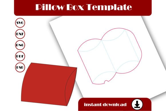 3D SVG Pillow Box Template for Custom Gift Boxes
