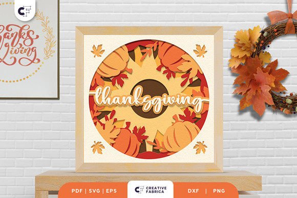 Autumn Elements 3D SVG for Thanksgiving Crafts
