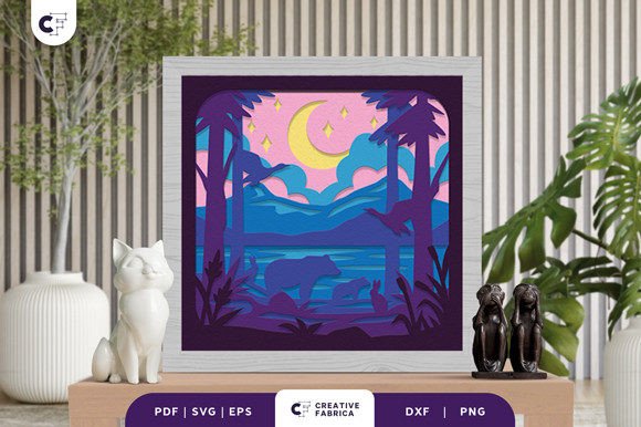 Bear in the Forest Lake 3D SVG: Brand Review