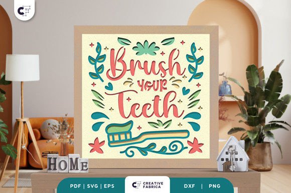 Brush Your Teeth 3D SVG for Ornaments & Branding
