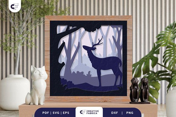 Deer in the Forest 3D SVG for Other Crafts