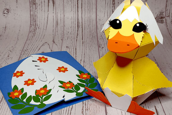 Duckling Surprise Popup Card: 3D SVG for Seasons
