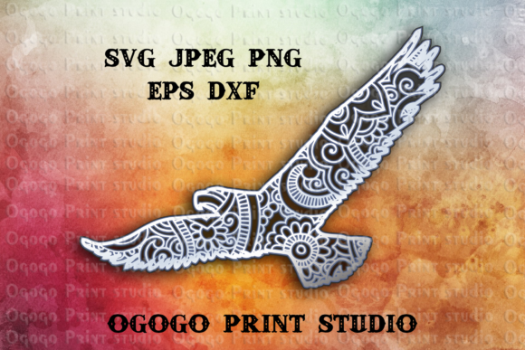 Eagle 3D SVG: Layered Shapes for Commercial Crafts