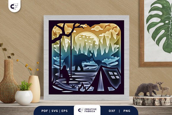 Elephant with Lake View 3D Shadow Box Review