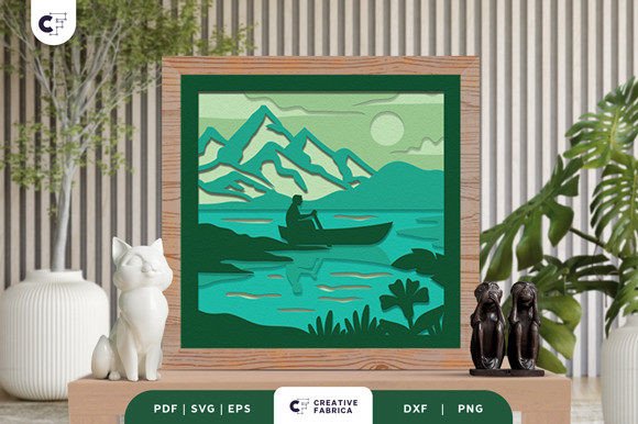 Forest Lake 3D SVG: Nature Ornaments for Branding