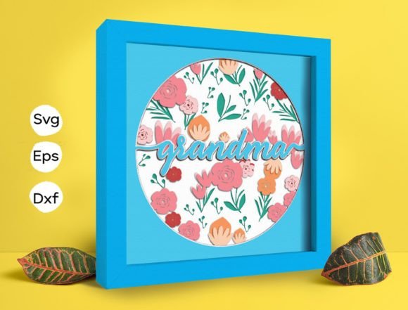 Grandma Flower Papercut Light Box 3D SVG for Shadow Boxes