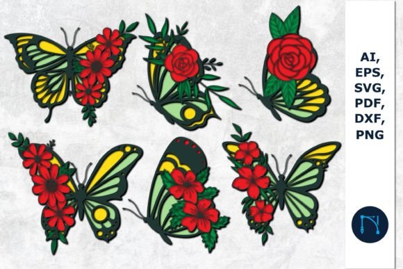Layer Butterfly Flowers 3D SVG Shapes Review