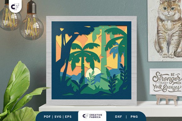 Palm Forest 3D SVG for Ornaments & Light Boxes