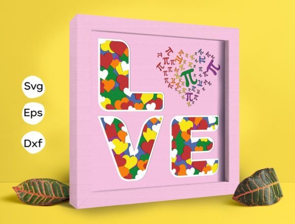 Pi Day LGBTQ 3D SVG for Shadow Boxes