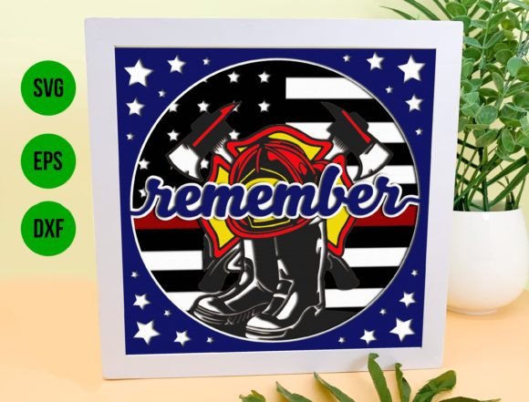 Remember Firefighter Shadow Box Svg: 3D SVG Review