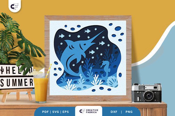 Swordfish at Sea 3D SVG: A Summer Editorial Asset