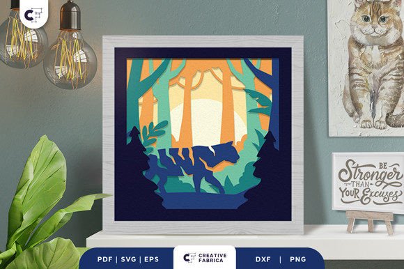 Tiger in the Forest 3D Shadow Box SVG Review