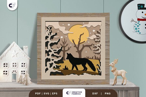 Winter Fox 3D Shadow Box SVG Review