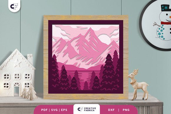 Winter Snowy Forest 3D SVG for Crafting